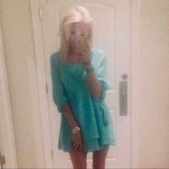 Turquoise Love Lucy Love Dress WITH POCKETS - Picture 3 of 5